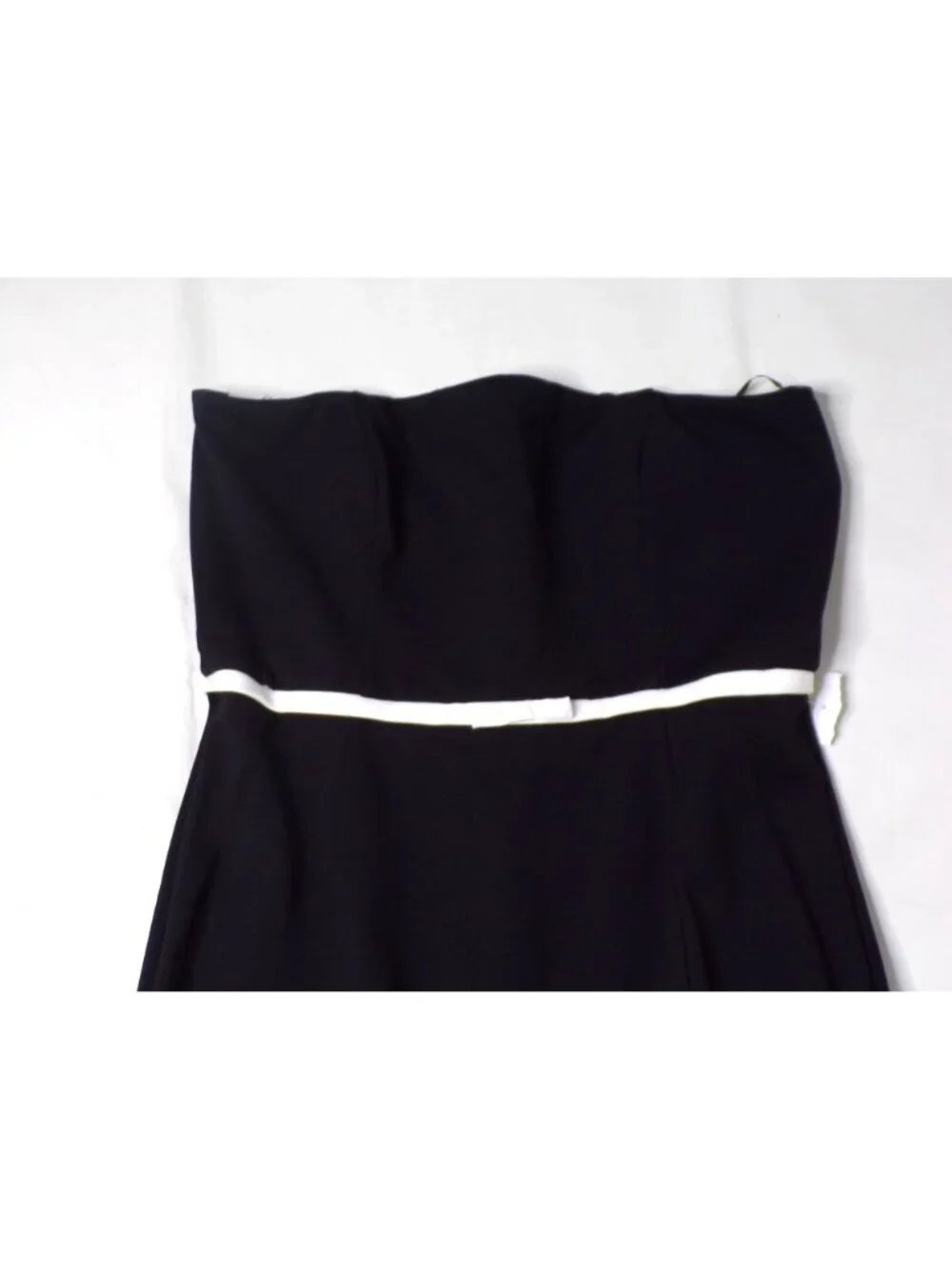 🆕STAUD Honeydew Strapless Cocktail Dress Black & White Large - Picture 9 of 12